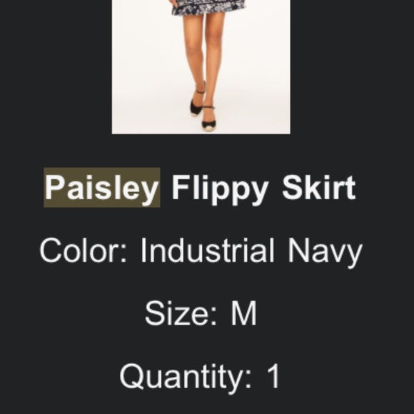 Loft Paisley Flippy Skirt in Industrial Navy - Picture 5 of 7